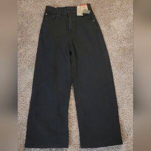 Levi Cinch Waist Baggy Black Jeans